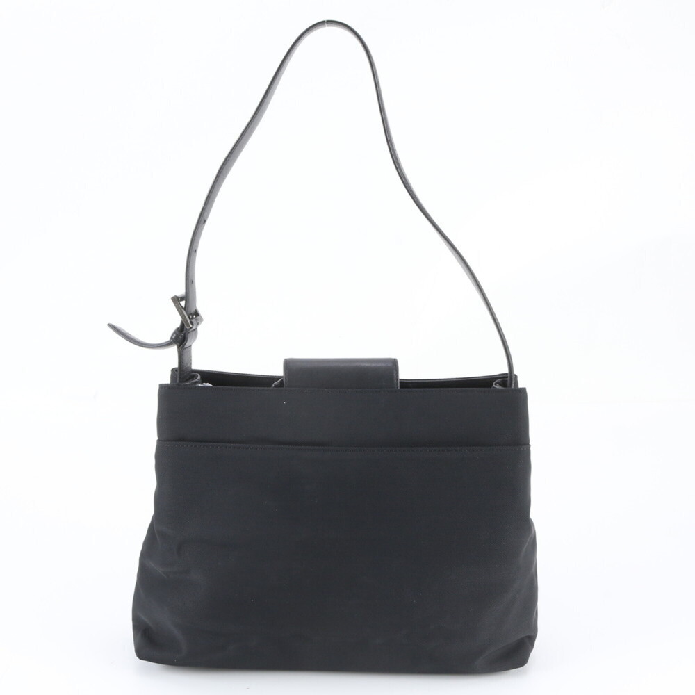 Coach 7412 Leather Nylon One-Shoulder Bag Handbag Black Women's